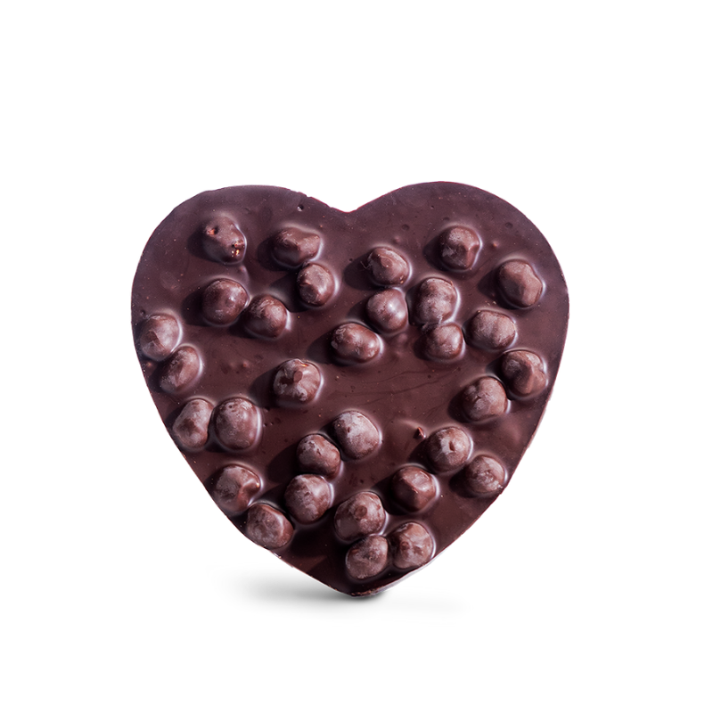 Herz dunkel mit Haselnüssen (150g)