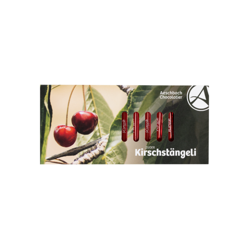 Schiebeschachtel mit Kirschstängeli dunkel (13 Stk.)