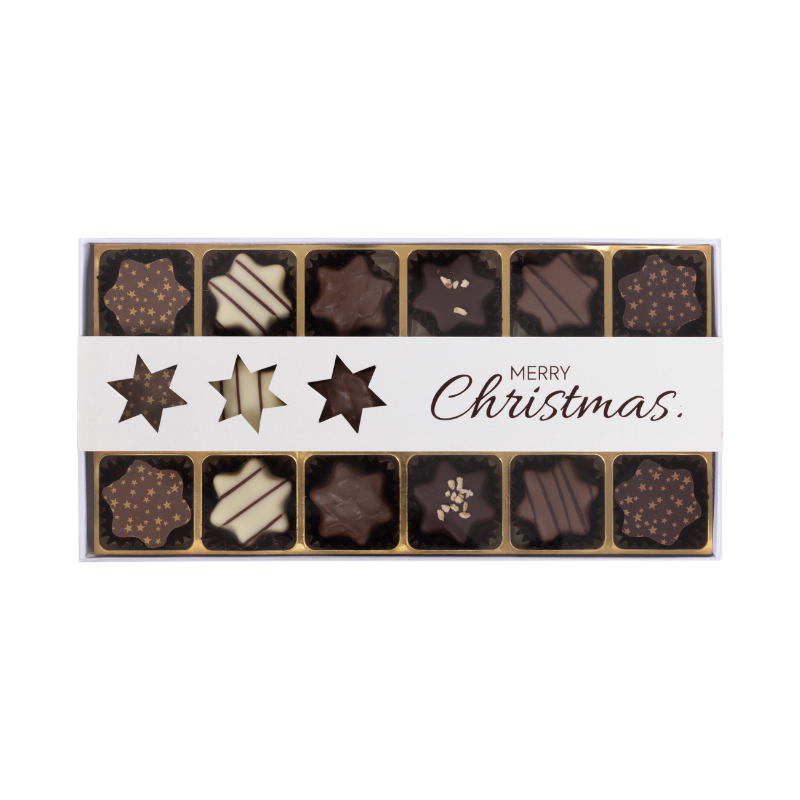 Schachtel mit Stern-Pralinés assortiert (18 Stk.)