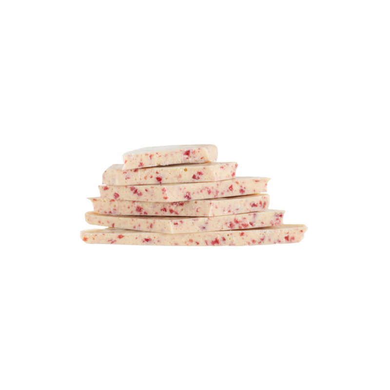 Huusschoggi weiss mit Himbeeren