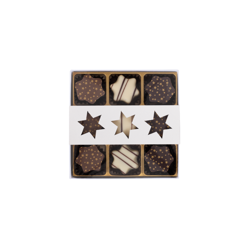 Schachtel mit Stern-Pralinés assortiert (9 Stk.)