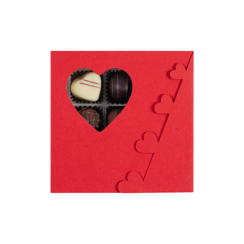 Herzschachtel mit Pralinés & Truffes assortiert (9 Stk.)