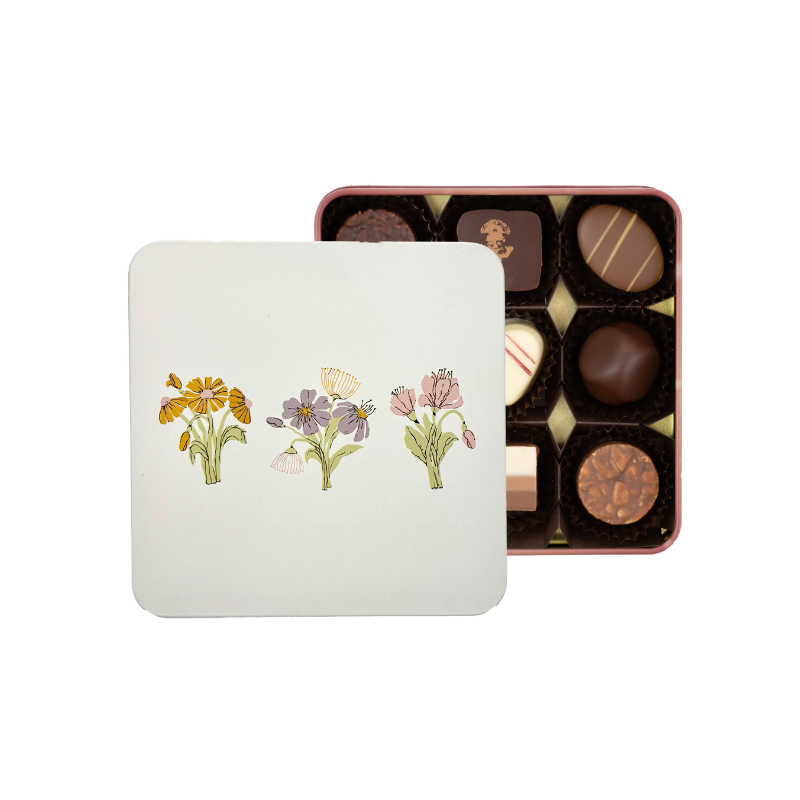 Metalldose mit Pralinés assortiert (9 Stk.)