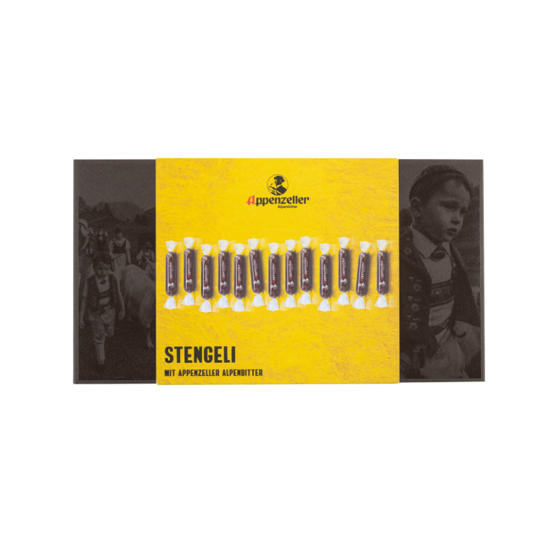 Schiebeschachtel mit Appenzeller-Stängeli dunkel (13 Stk.)