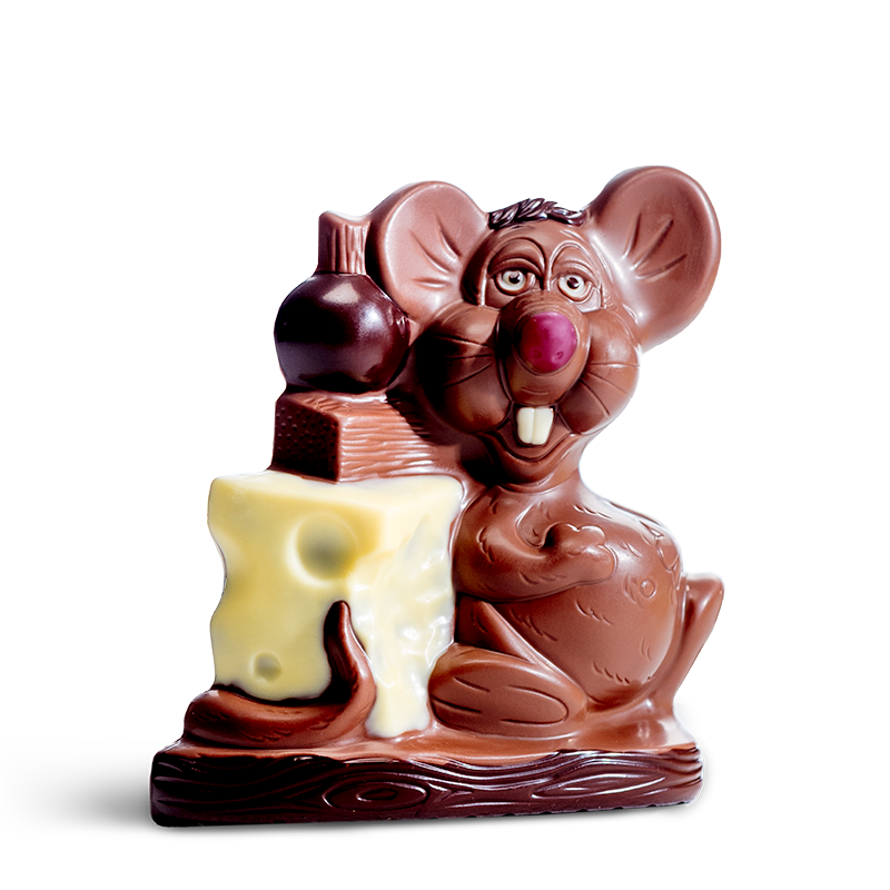 Hohlfigur_Lachmaus_mit_Kaese