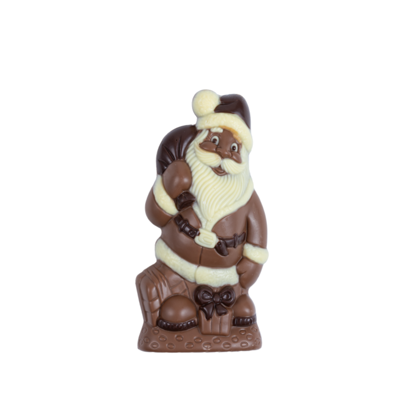 Weihnachtsmann mit Geschenk braun (100g)